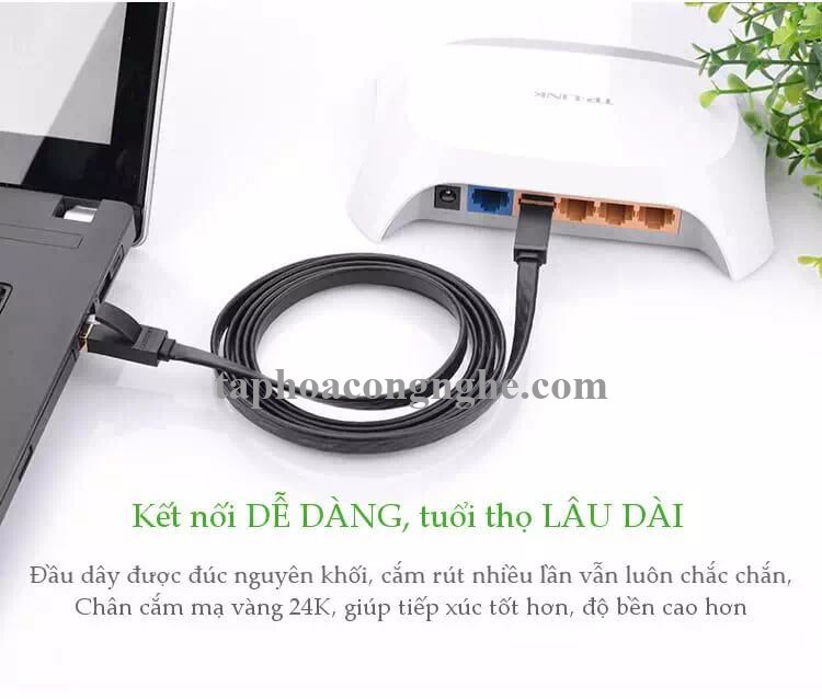 Ugreen 11266 15M màu Đen Cáp mạng LAN cat7 STP dây dẹp NW106 30011266